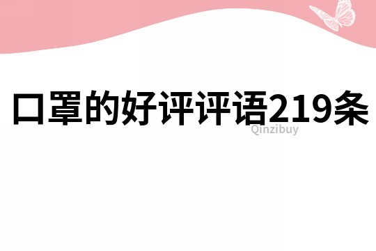 口罩的好评评语219条