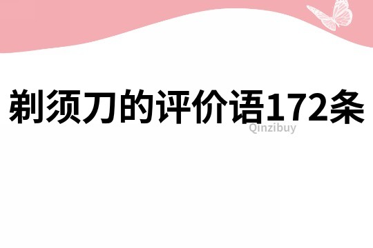 剃须刀的评价语172条