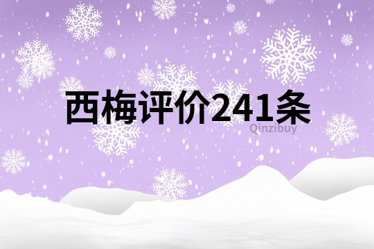 西梅评价241条