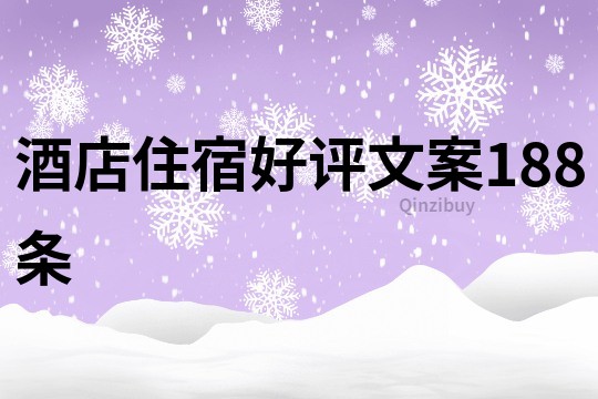 酒店住宿好评文案188条