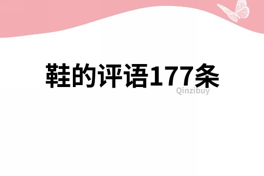 鞋的评语177条