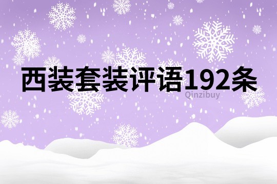 西装套装评语192条