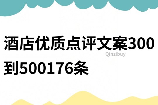 酒店优质点评文案300到500176条