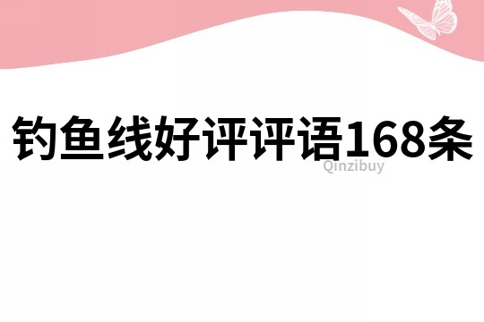 钓鱼线好评评语168条