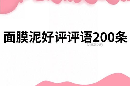 面膜泥好评评语200条