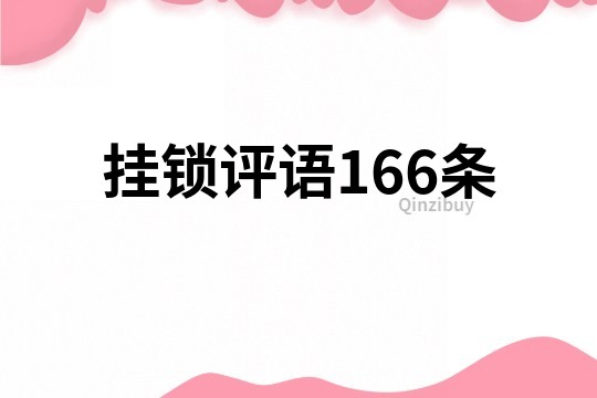 挂锁评语166条