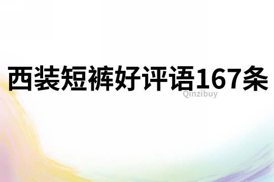 西装短裤好评语167条