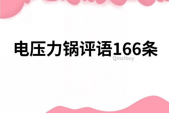 电压力锅评语166条