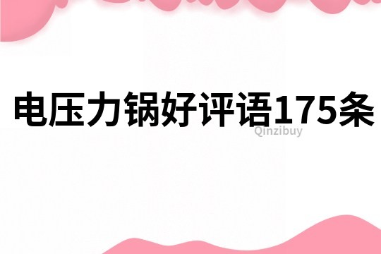 电压力锅好评语175条