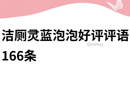 洁厕灵蓝泡泡好评评语166条