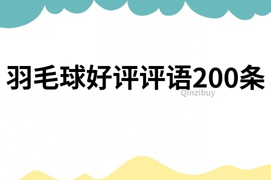 羽毛球好评评语200条