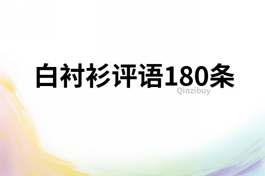 白衬衫评语180条