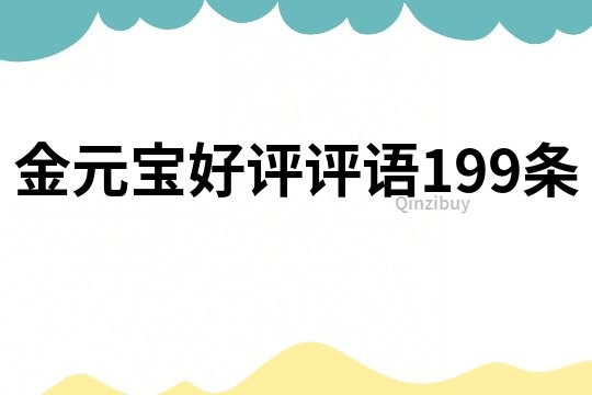 金元宝好评评语199条