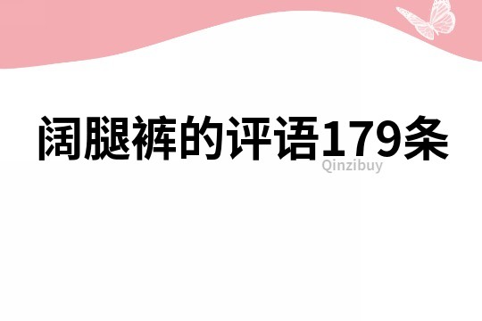 阔腿裤的评语179条