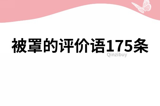 被罩的评价语175条