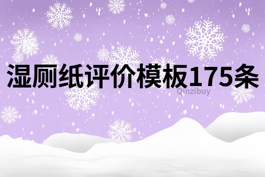 湿厕纸评价模板175条