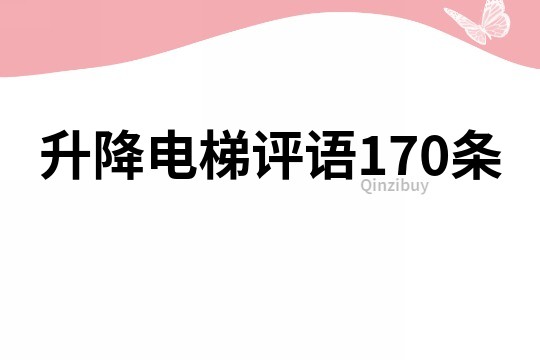 升降电梯评语170条