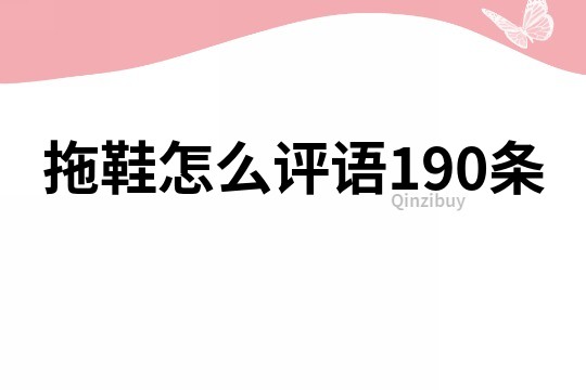 拖鞋怎么评语190条