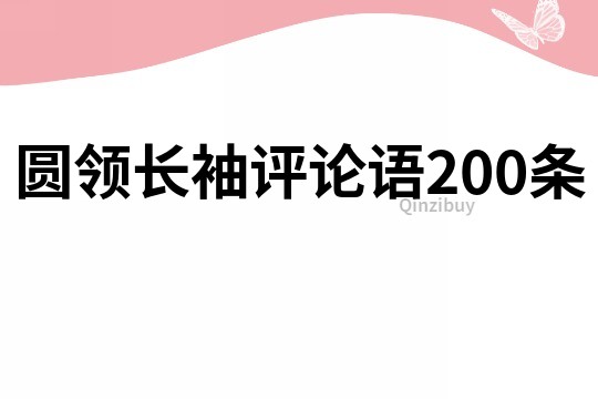 圆领长袖评论语200条