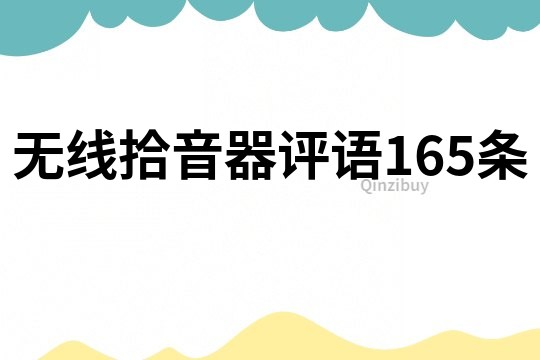 无线拾音器评语165条