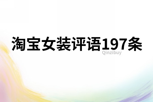 淘宝女装评语197条