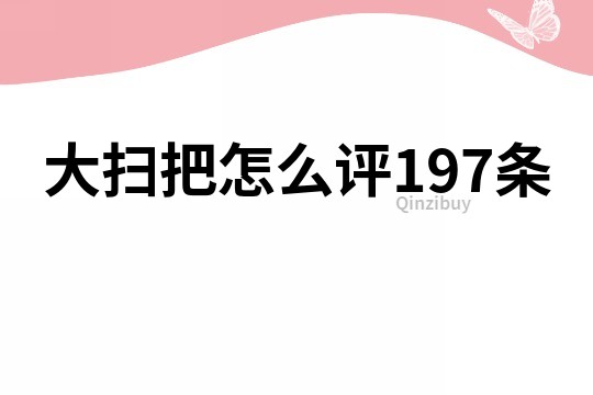 大扫把怎么评197条