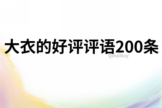 大衣的好评评语200条