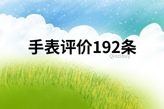 手表评价192条