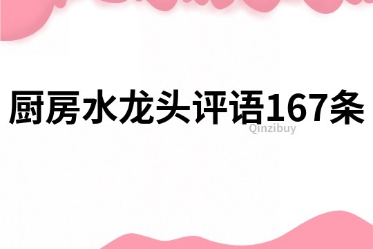 厨房水龙头评语167条