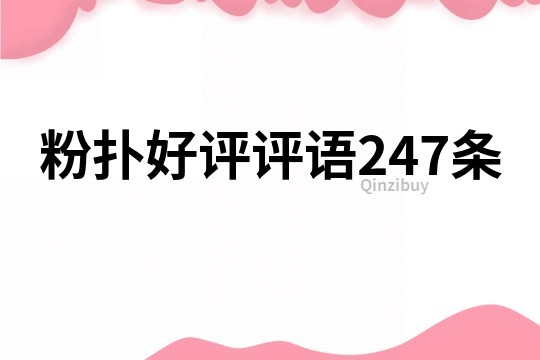 粉扑好评评语247条