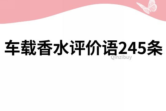 车载香水评价语245条