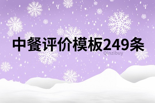 中餐评价模板249条