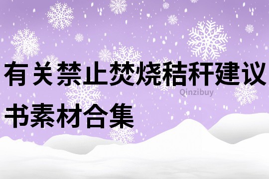 有关禁止焚烧秸秆建议书素材合集