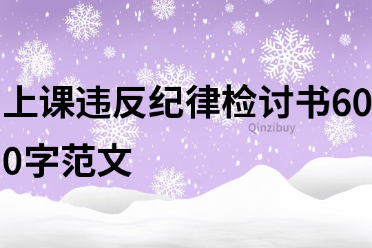 上课违反纪律检讨书600字范文