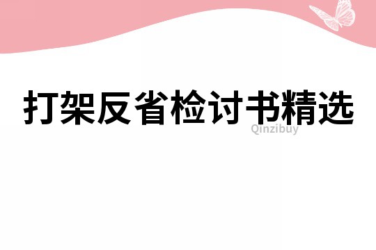 打架反省检讨书精选