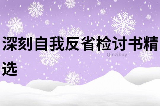 深刻自我反省检讨书精选