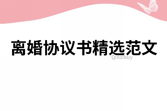 离婚协议书精选范文