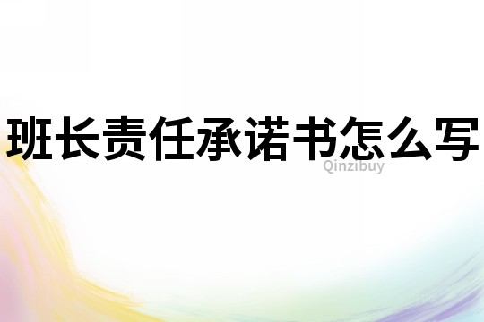 班长责任承诺书怎么写