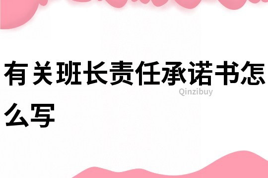 有关班长责任承诺书怎么写