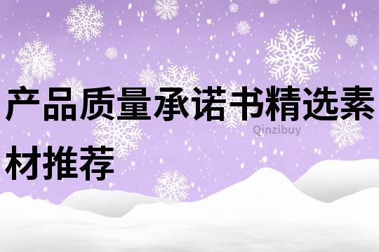 产品质量承诺书精选素材推荐