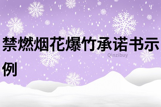 禁燃烟花爆竹承诺书示例