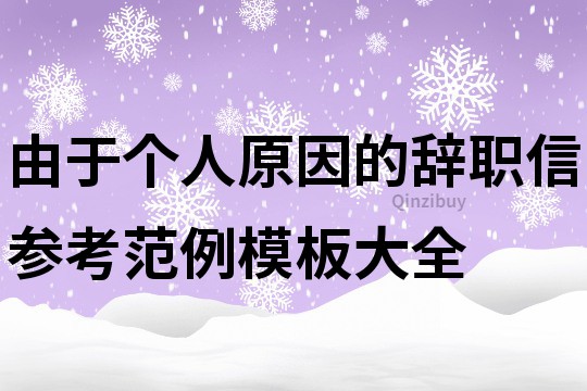 由于个人原因的辞职信参考范例模板大全