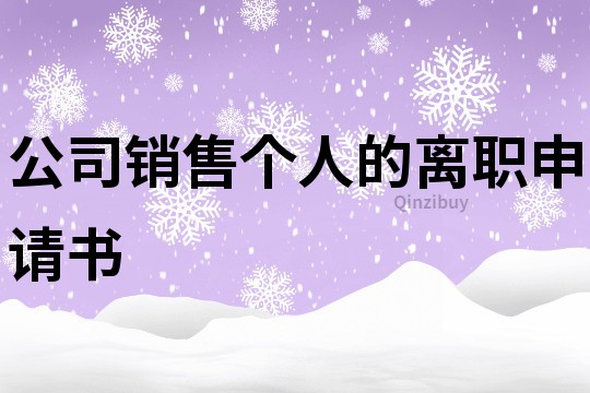 公司销售个人的离职申请书