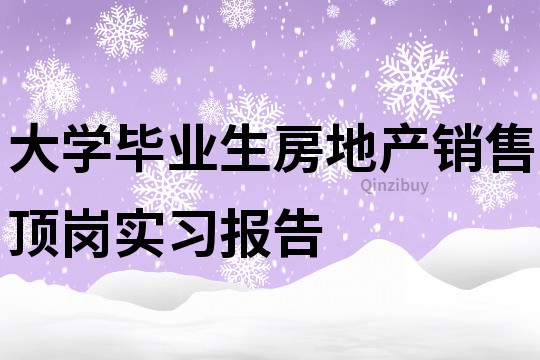 大学毕业生房地产销售顶岗实习报告