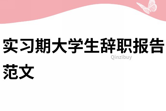 实习期大学生辞职报告范文