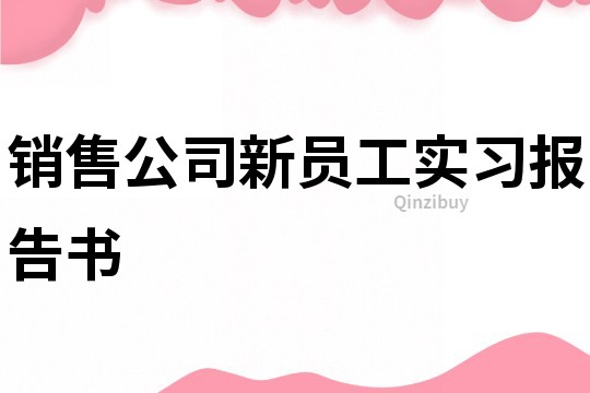 销售公司新员工实习报告书