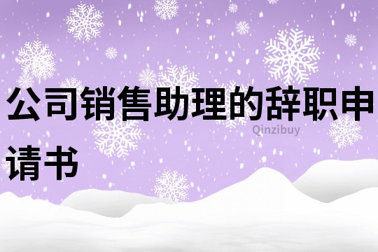 公司销售助理的辞职申请书