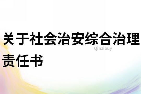 关于社会治安综合治理责任书