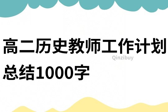 高二历史教师工作计划总结1000字