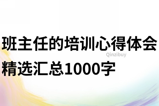 班主任的培训心得体会精选汇总1000字